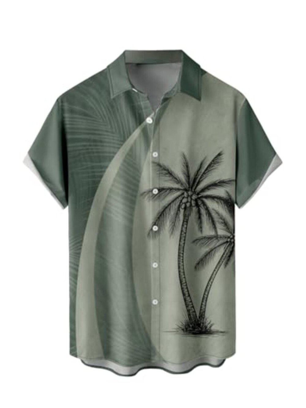 Mens Hawaiian Shirt Short Sleeve Loose Fit Button Down Tropical Beach